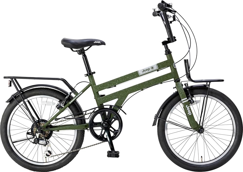 Amazon | ジープ JEEP JE-206MX ミニベロ 6段変速 20インチ オリーブ
