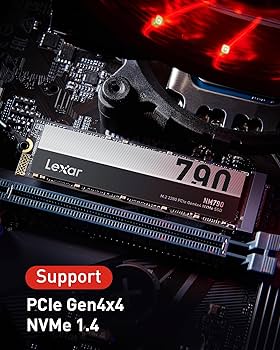Lexar NM790 SSD Interno 4TB, M.2 2280 PCIe Gen4x4 NVMe SSD, Fino a