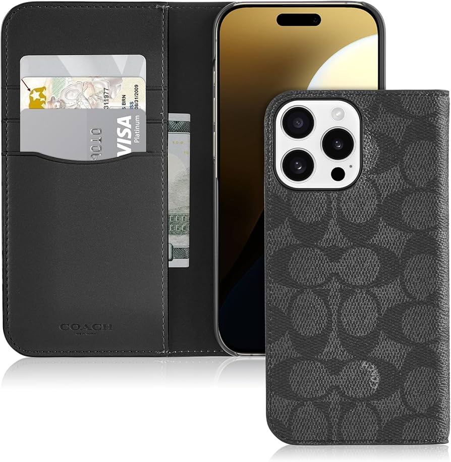 Amazon.com: Coach Signature Canvas Wallet Folio iPhone 16 Pro Max
