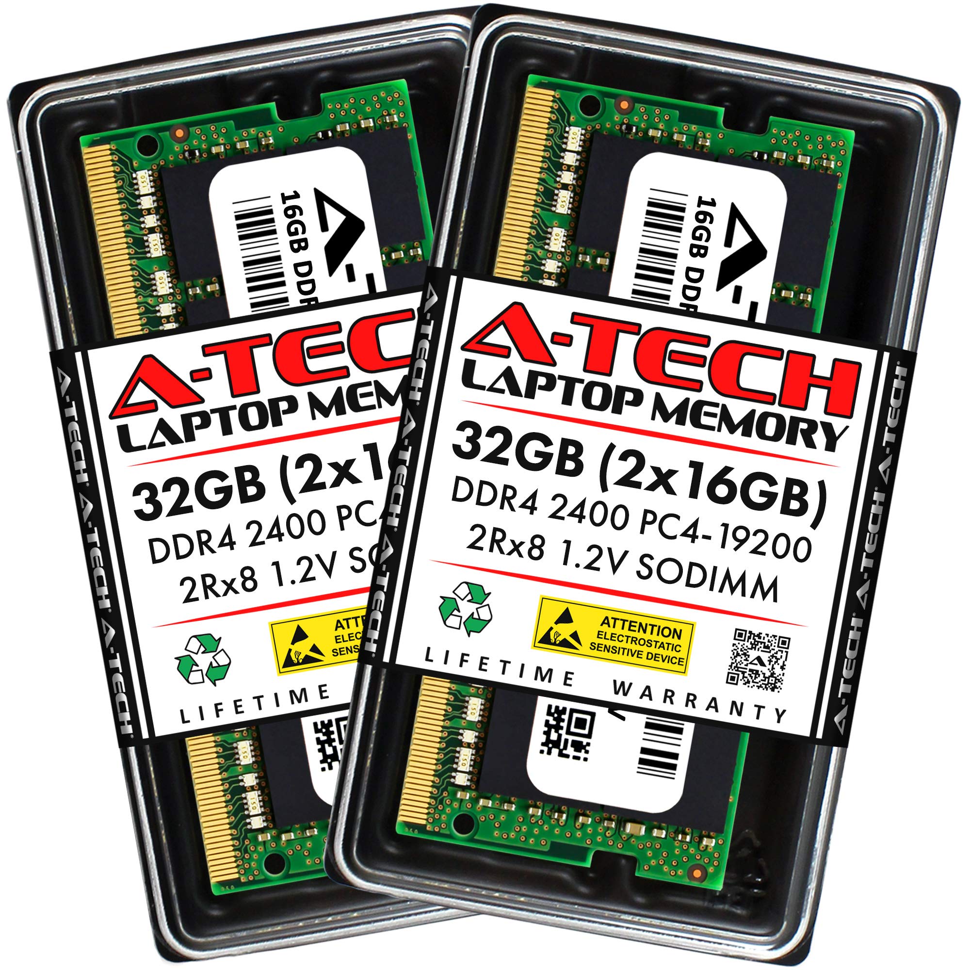 A-Tech 32GB (2x16GB) DDR4 2400 MHz SODIMM PC4-19200 (PC4-2400T