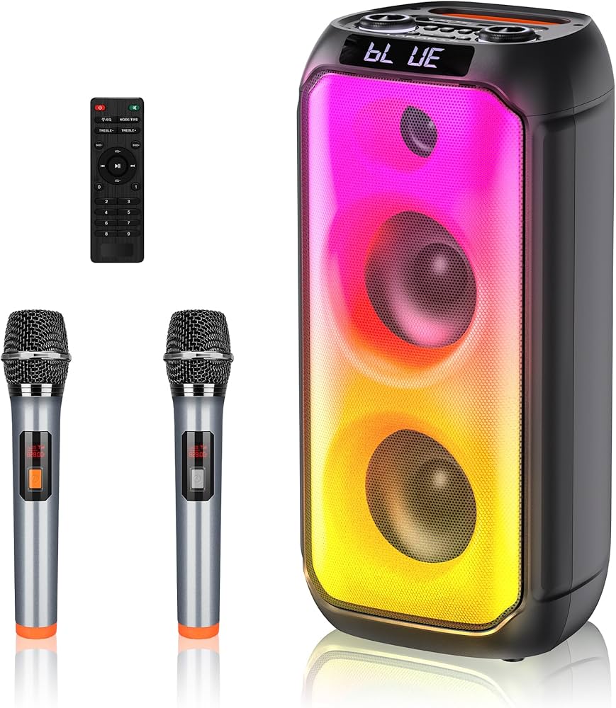 Amazon | ワイヤレスマイク スピーカーセット Bluetooth5.0対応 家庭用