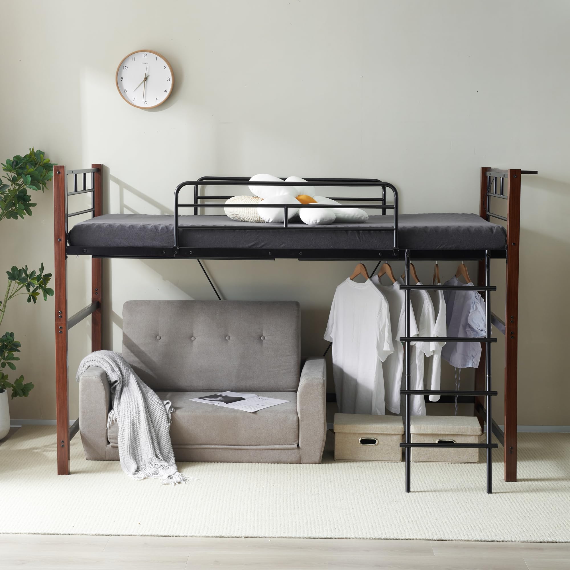 Amazon｜TORGSIYO ロフトベッド パイプベッド シングル ハイベッド