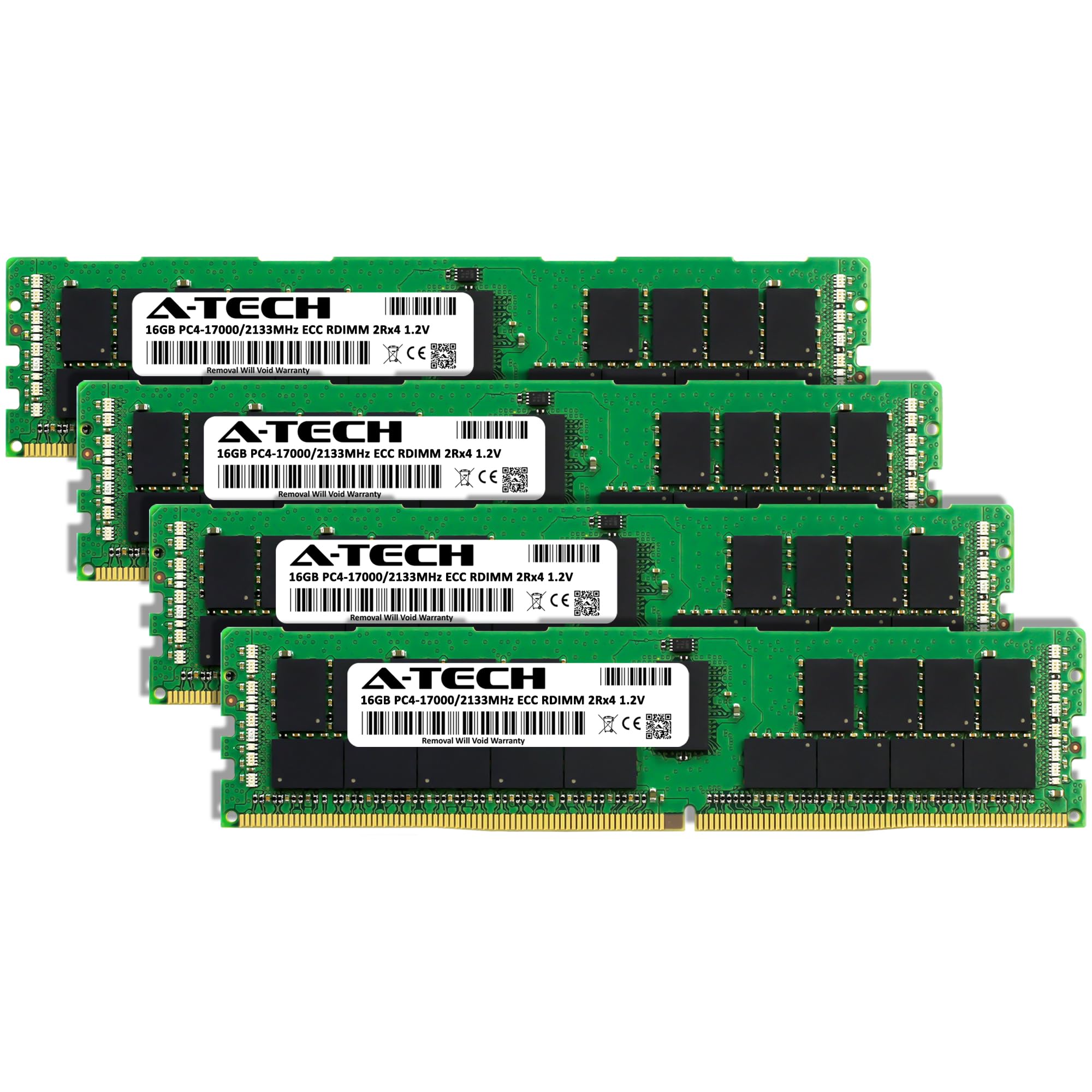 A-Tech 64GB Kit (4x16GB) DDR4 2133MHz PC4-17000 ECC RDIMM 2Rx4