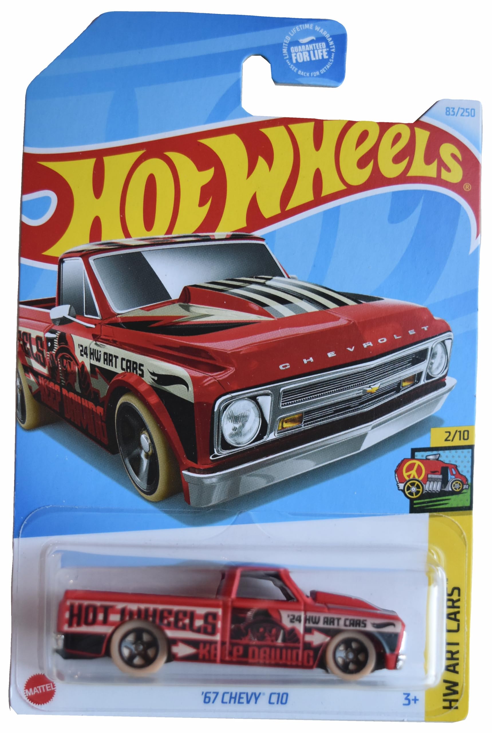 Amazon.com: Hot Wheels '67 Chevy C10, HW Art Cars 2/10 [red] 83