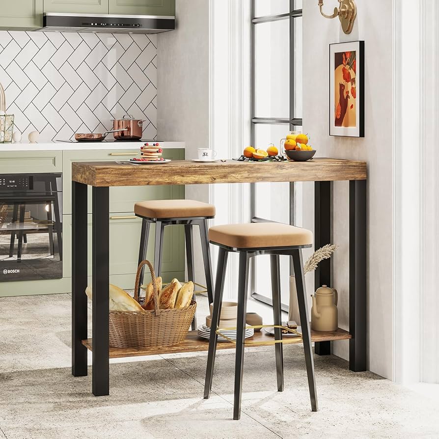 Amazon.com: Giantex 48-Inch Bar Table, Narrow Pub Table with