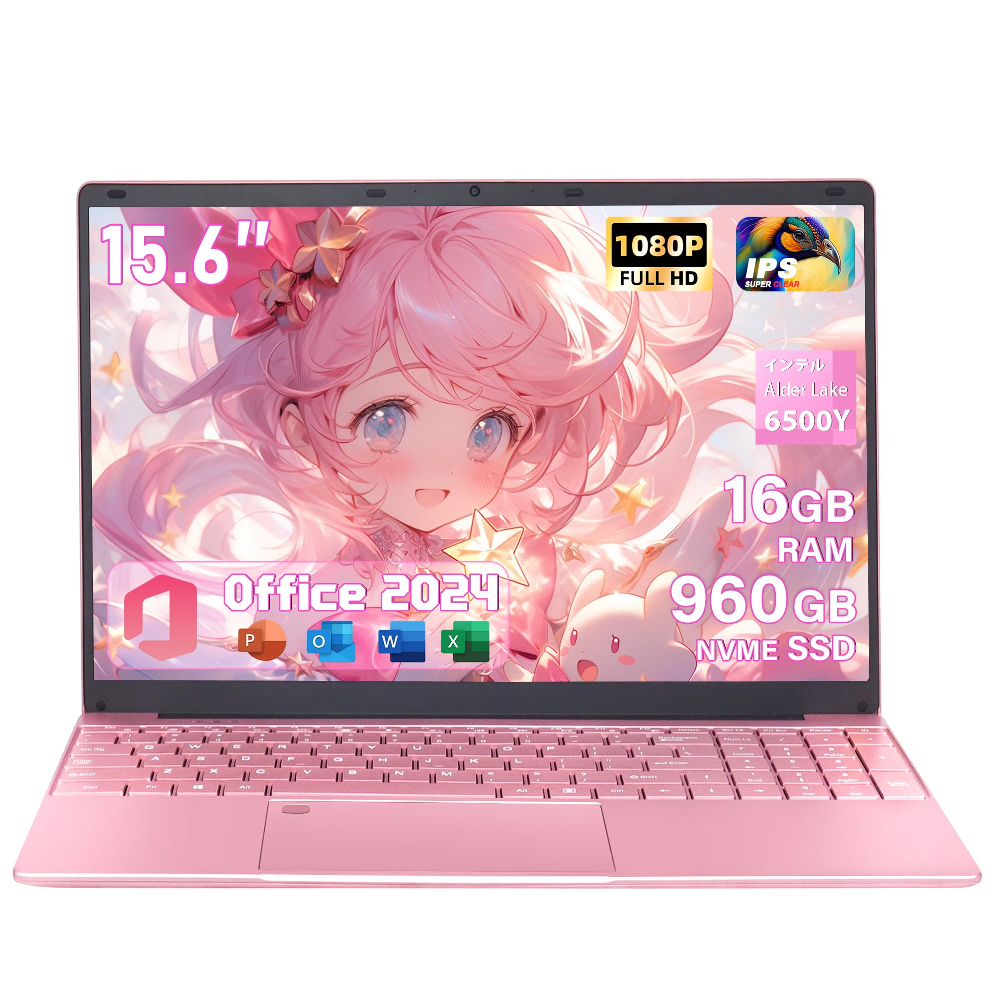 Amazon.co.jp: ノートパソコン【Win 11/MS Office 2024搭載】ピンク