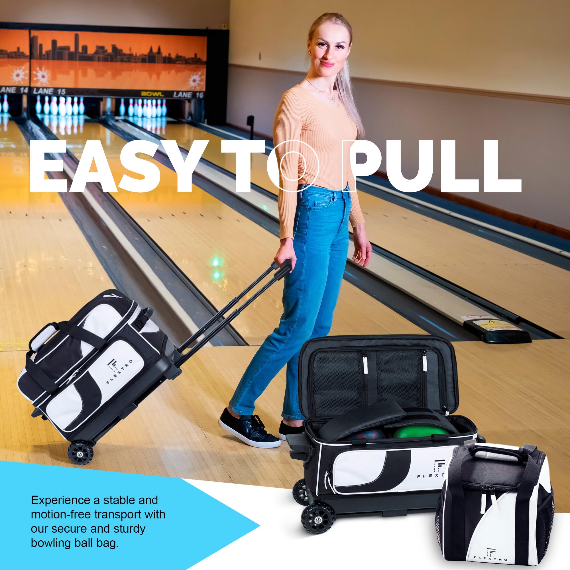 Amazon | Flextro ボーリングバッグ ボールローラー2個 + シングル