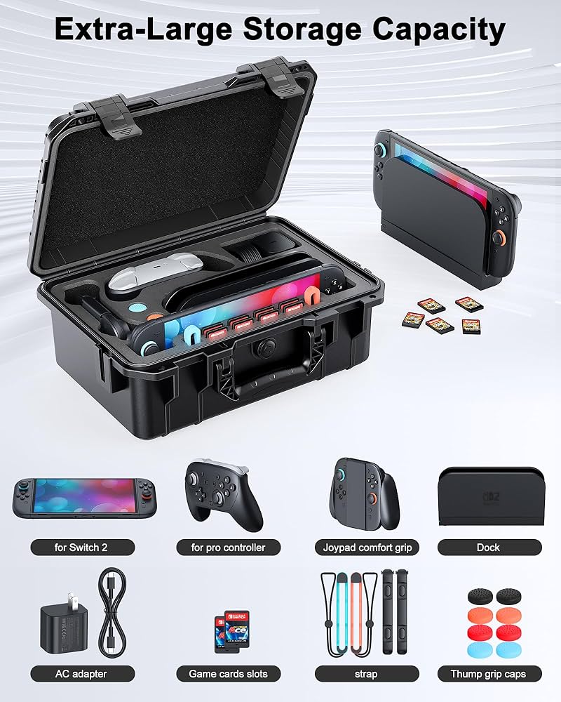 Amazon.com: Switch 2 Super Hard Carrying Case, WAXITY Travel Case