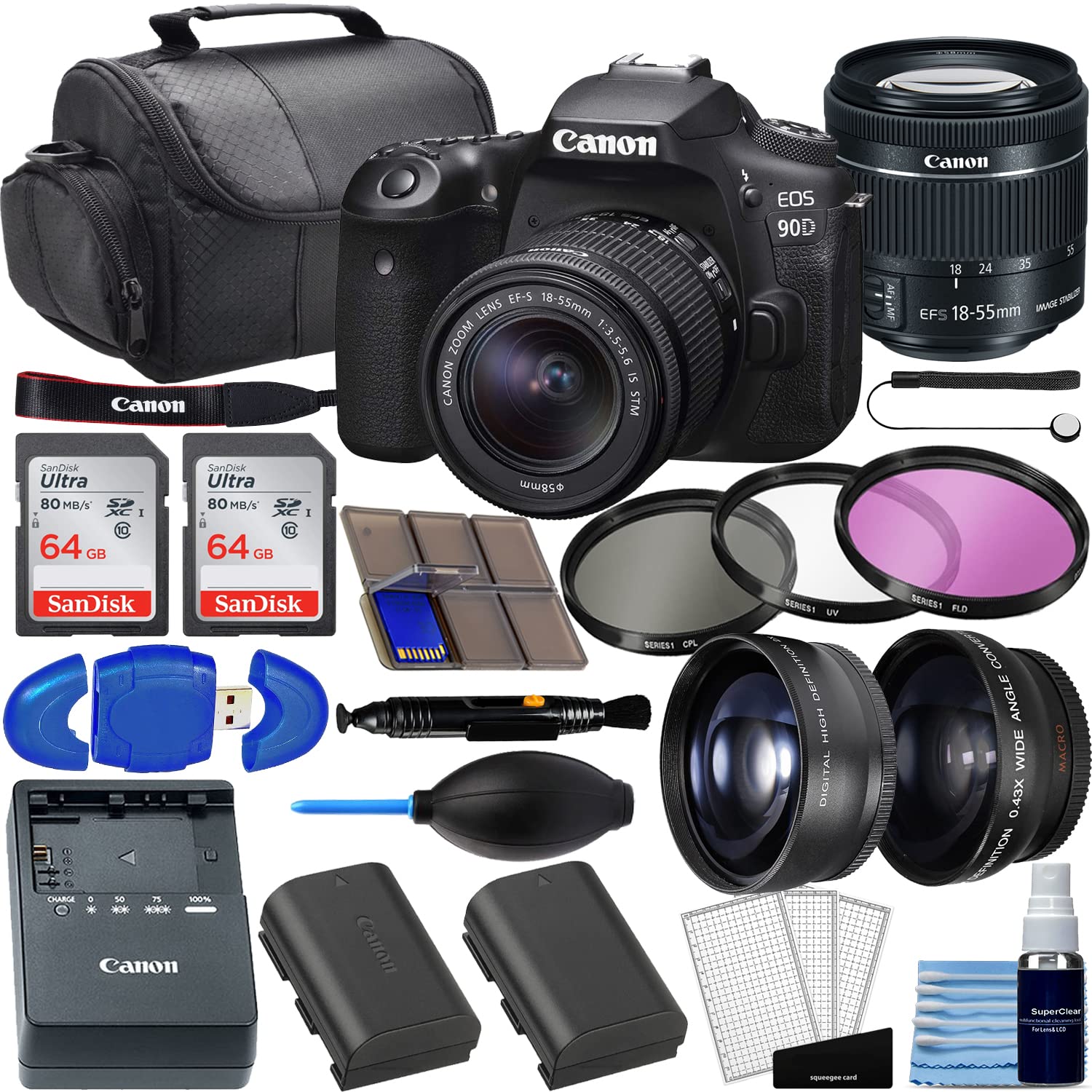 Amazon.com : Canon EOS 90D DSLR Camera Bundle with EF-S 18-55mm f