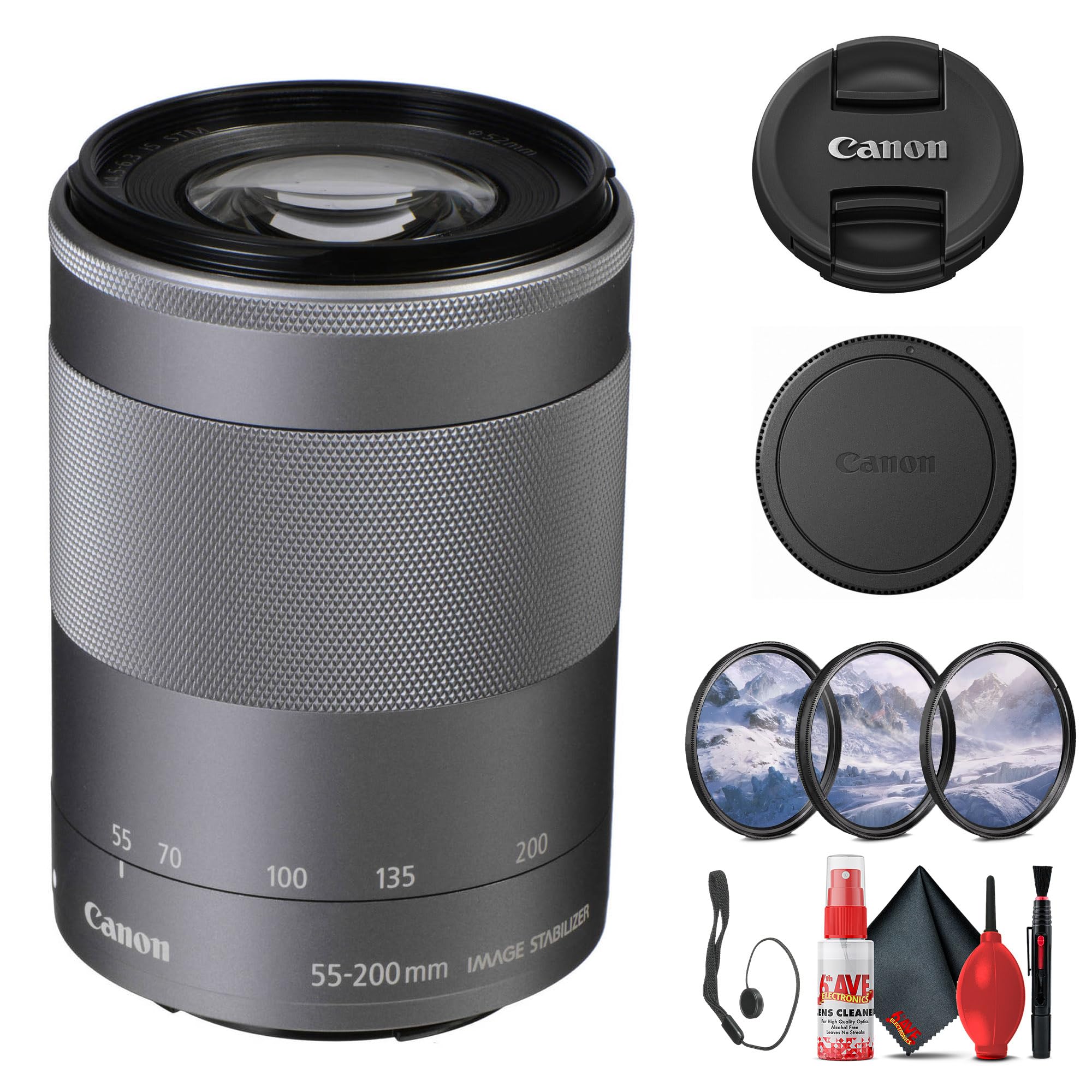 Amazon.com : Canon EF-M 55-200mm f/4.5-6.3 is STM Lens (Silver