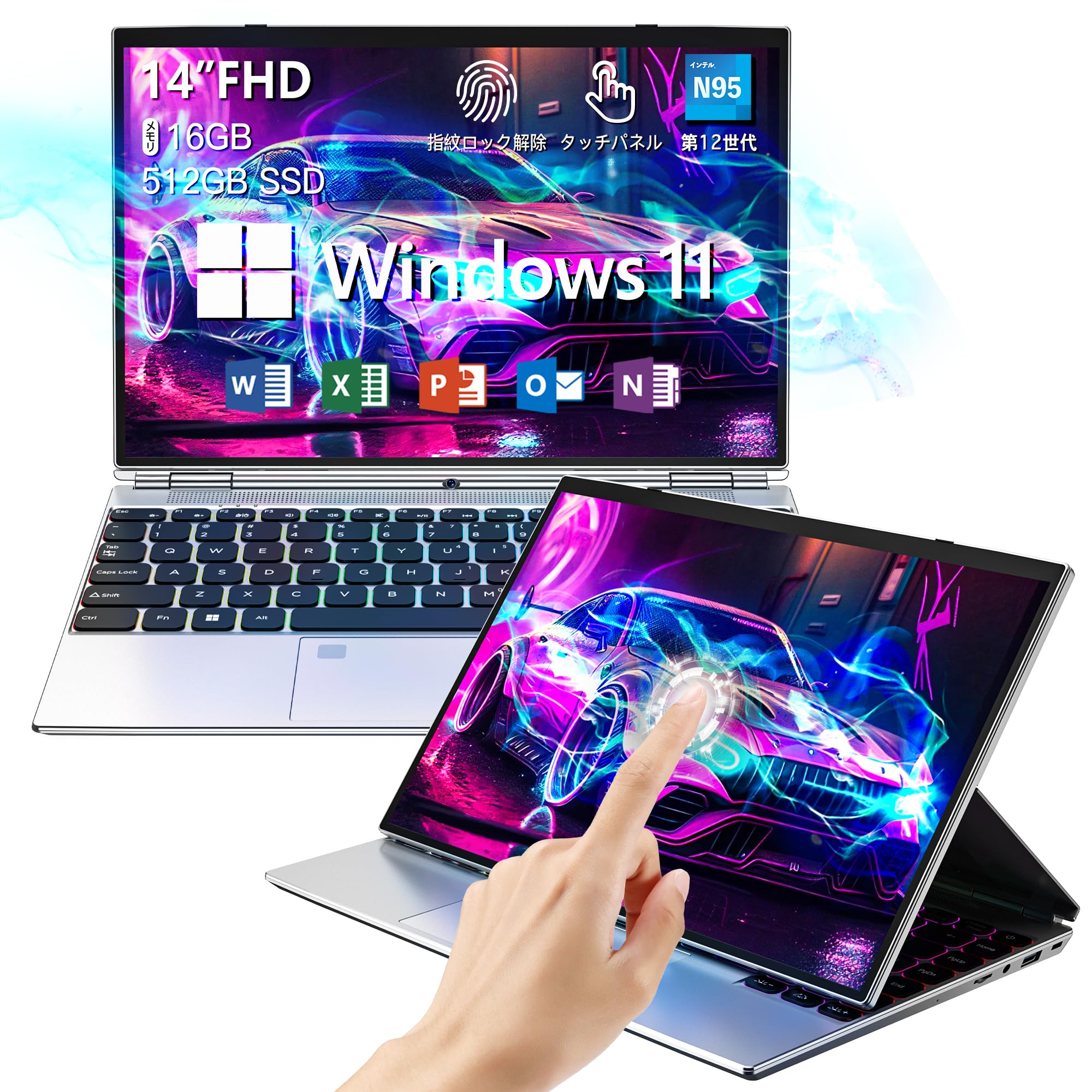 Amazon.co.jp: VETESA ノートパソコン 軽量 N95ノートpc タッチパネル