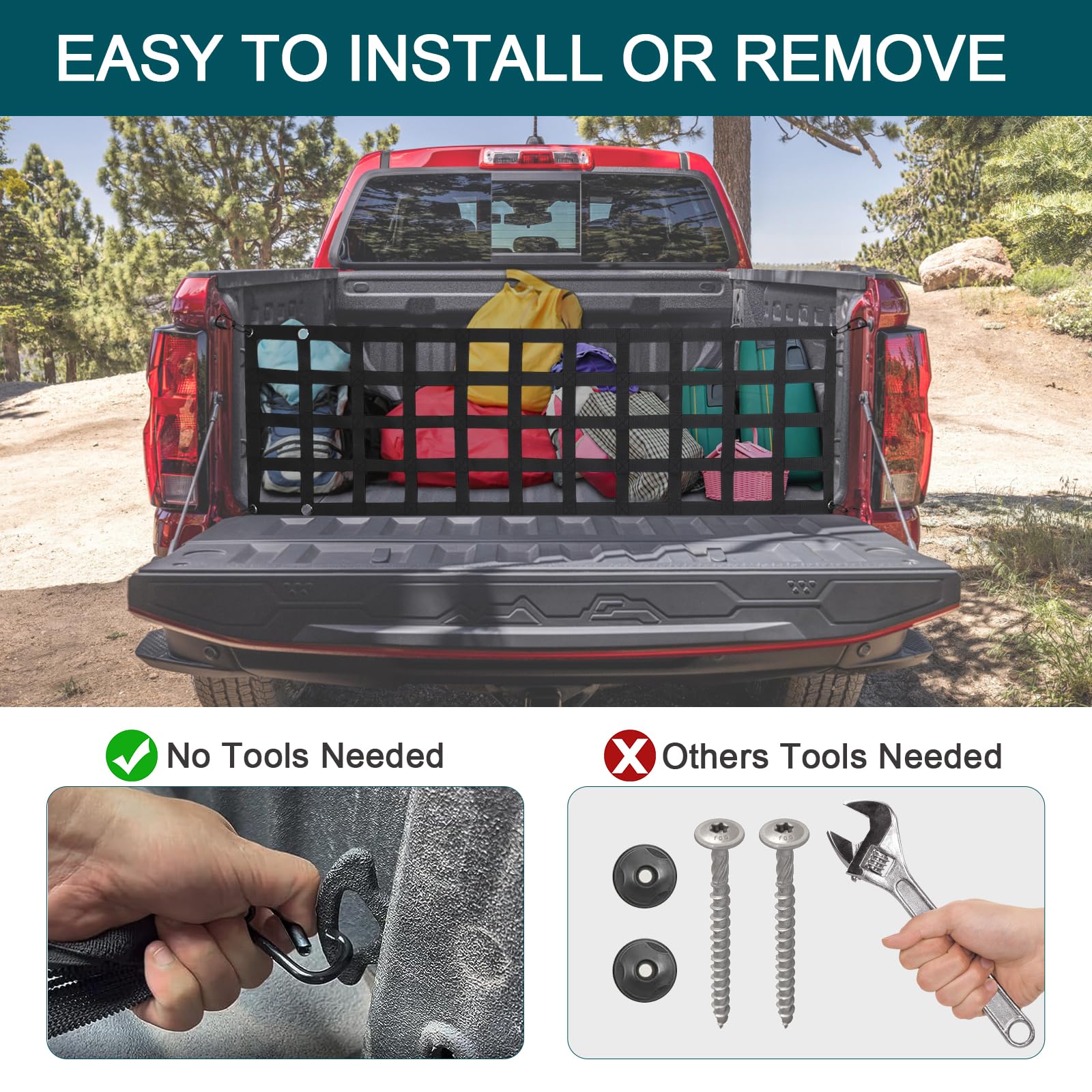 Amazon.co.jp: ピックアップトラック荷台用テールゲートネット