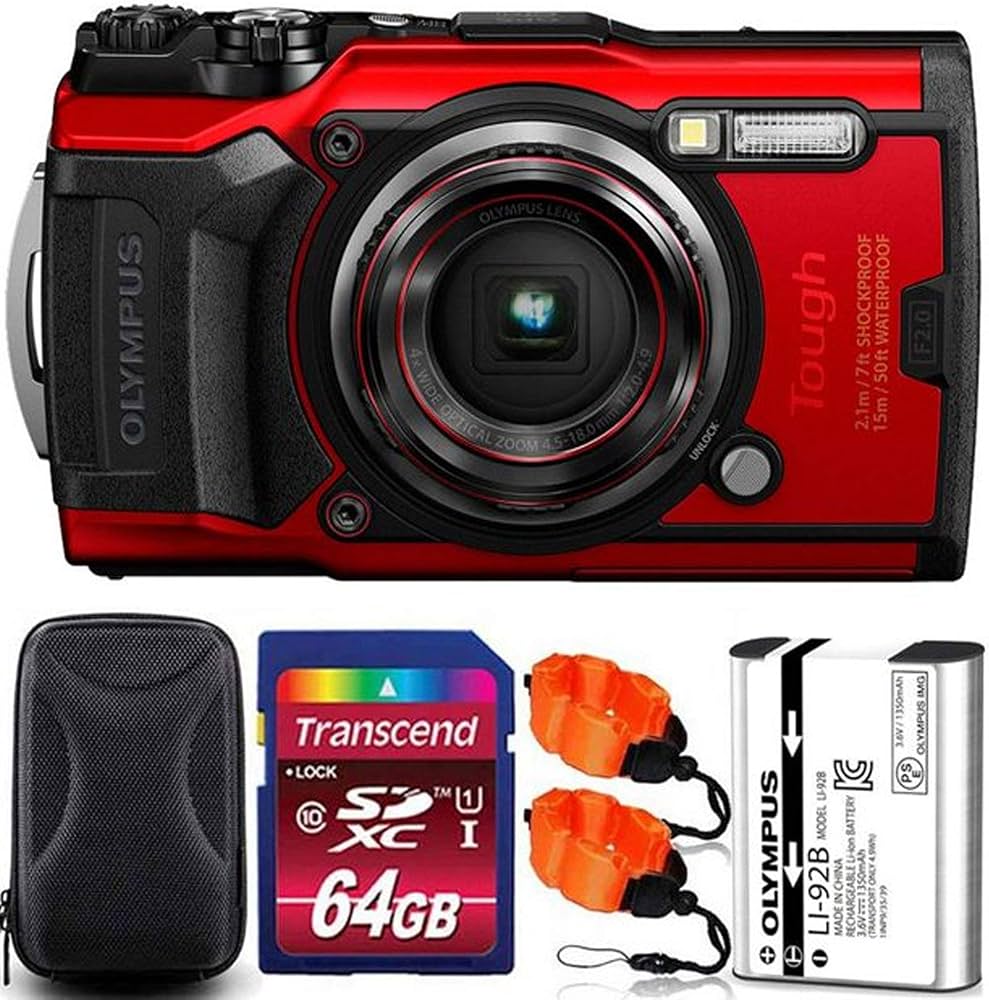 Amazon | Olympus Tough TG-6 デジタルカメラ(赤) 64GBメモリーカード