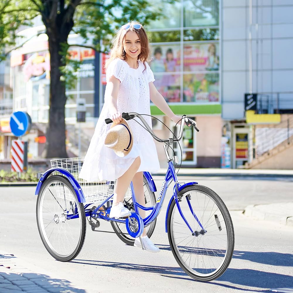 Amazon | Max4out 7速大人用三輪自転車 大型バスケット付き 24/26