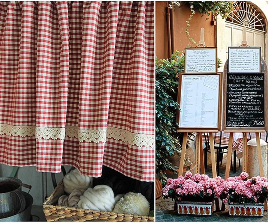 Amazon｜カフェカーテン キッチンカーテン バランス アメリカン