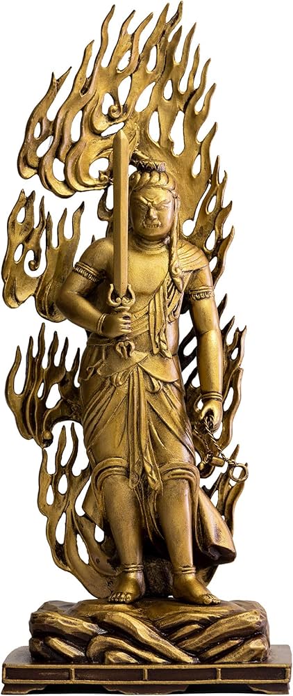 Amazon｜仏像 不動明王 蝋型25cm（金色/青銅（ブロンズ）製） 仏師
