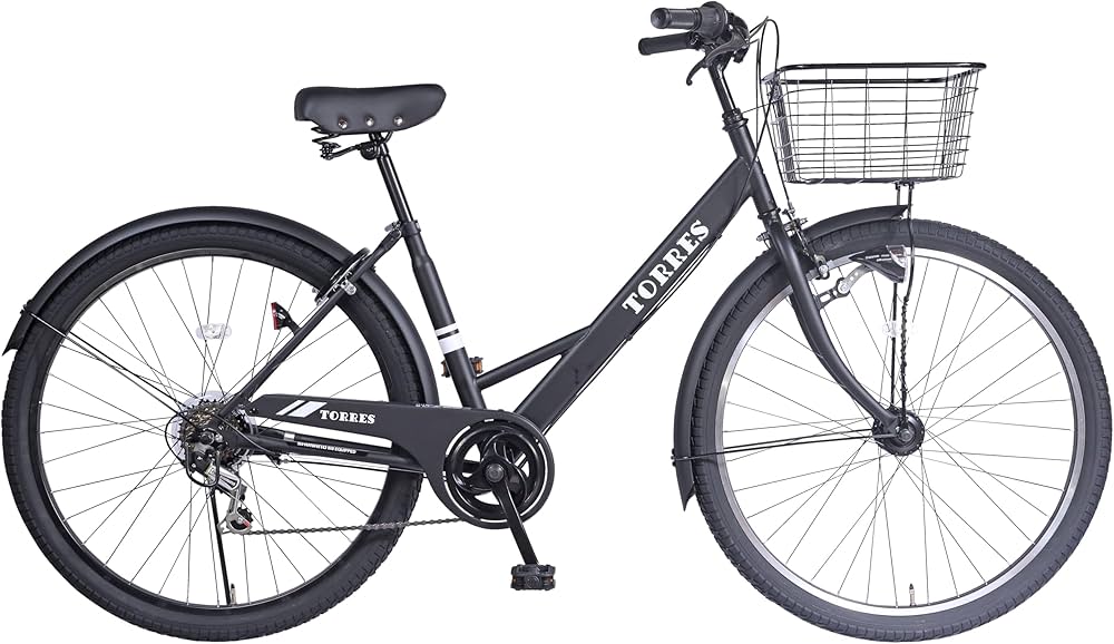 Amazon | 27.5型 6段変速・LEDオートライト付 シティサイクル マット