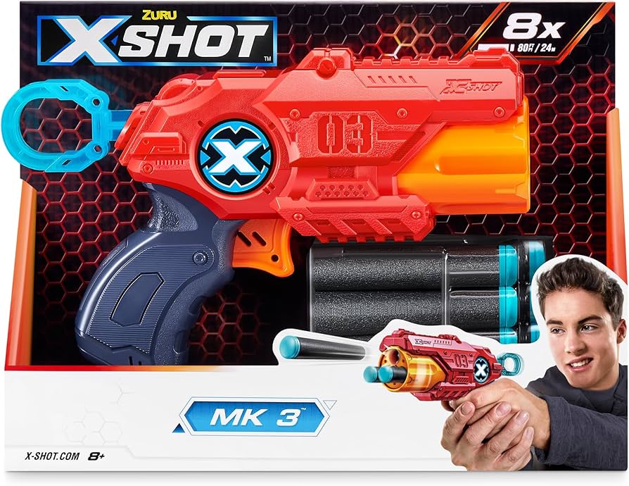 Amazon.com: X-Shot Excel MK 3 Blaster (8 Darts) by ZURU : Toys & Games