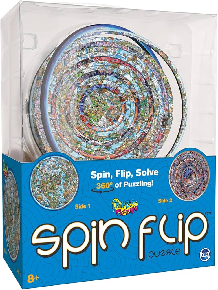 Amazon.com: Spin Flip Puzzle: Charles Fazzino 14 Rings, 3D Puzzle