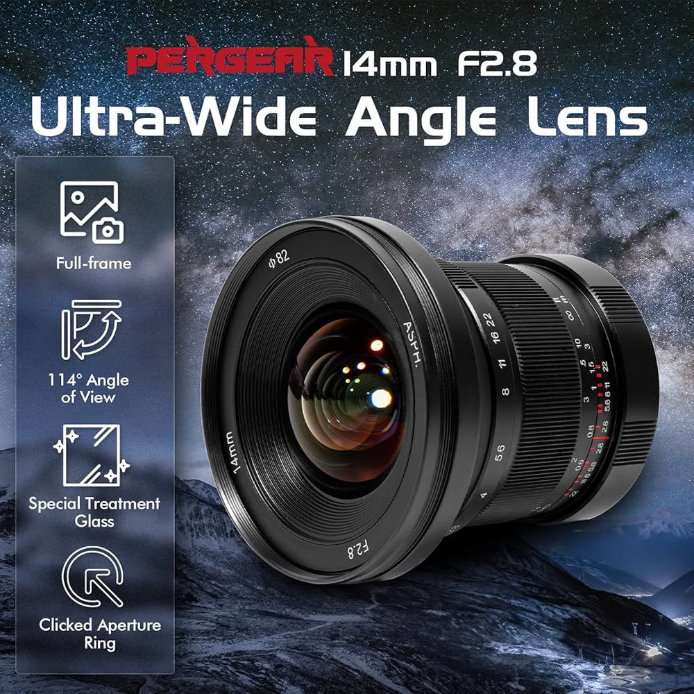 Amazon.co.jp: Pergear 14mm F2.8 II 超広角手動レンズ 画角114º フル