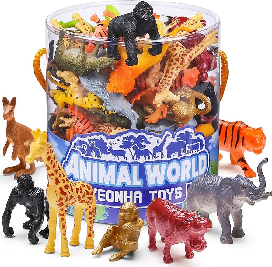 Amazon.com: Yeonha Toys 60 Piece Mini Zoo Animal Toy with Gift Box