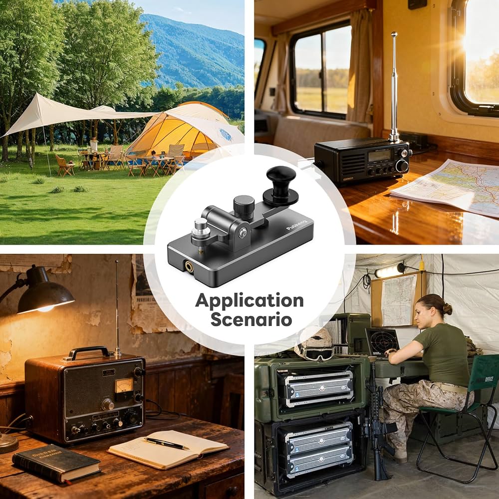 Amazon.co.jp: PUTIKEEG アマチュア無線 電鍵 パドル モールス信号