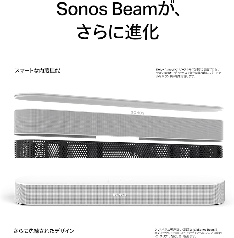 Amazon.co.jp: Sonos ソノス Beam ビーム Soundbar サウンドバー