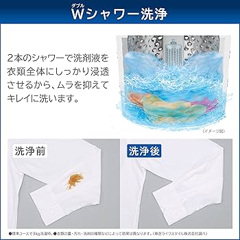 Amazon | 東芝 全自動洗濯機 5kg AW-5GA2(W) ひとり暮らし ボディ幅