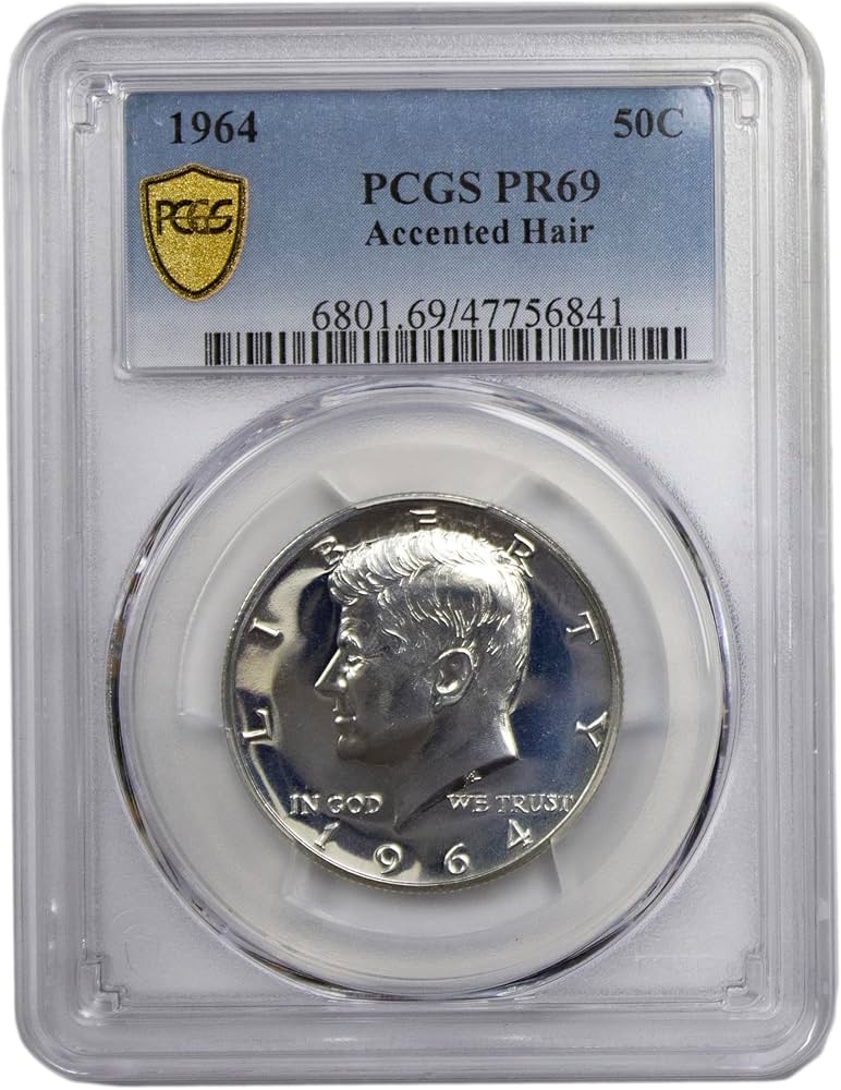 Amazon.com: 1964 Silver Kennedy Proof Accented Hair Half Dollar