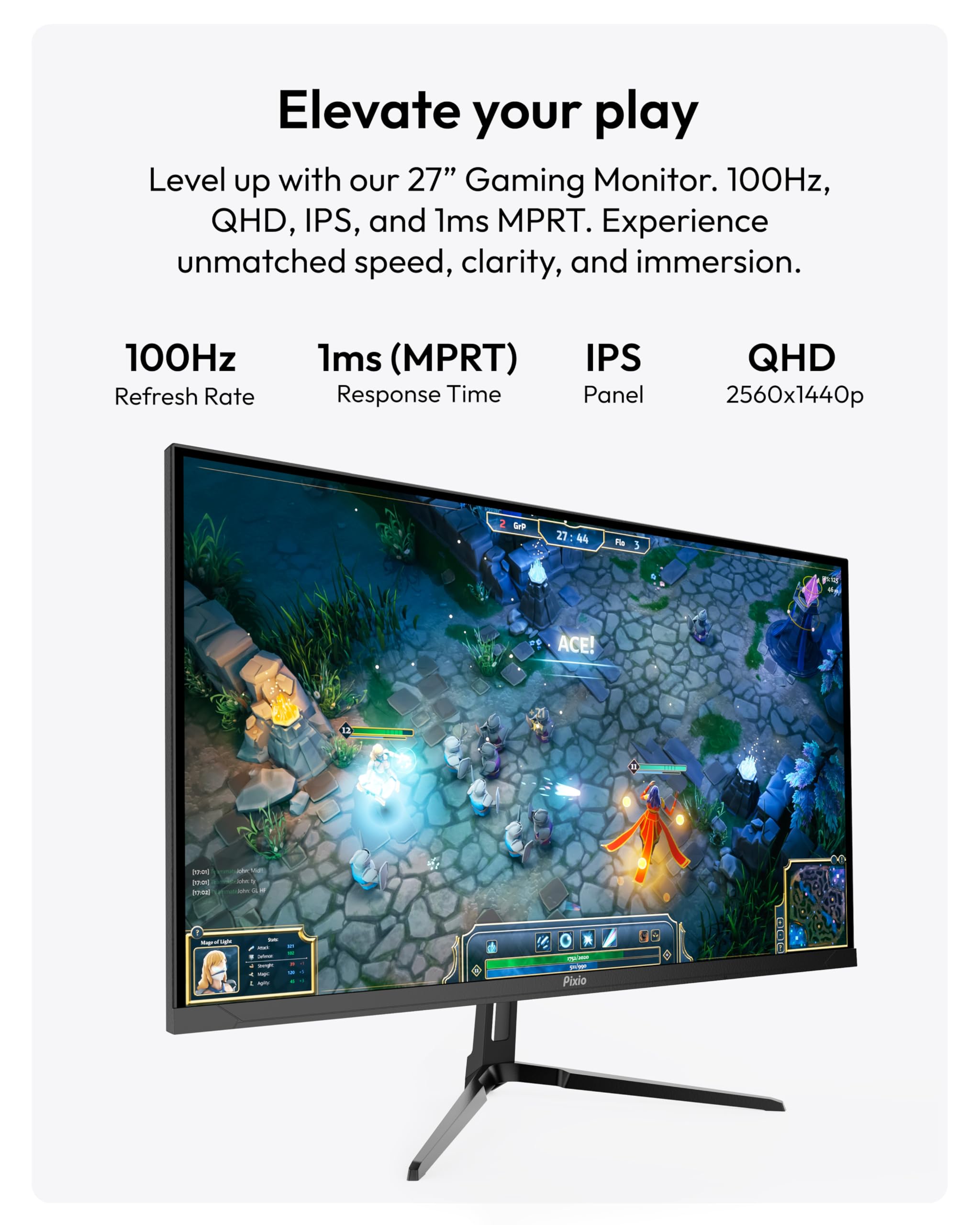 Amazon.com: Pixio PX275 Wave 27 inch 100Hz Refresh Rate QHD 1440p