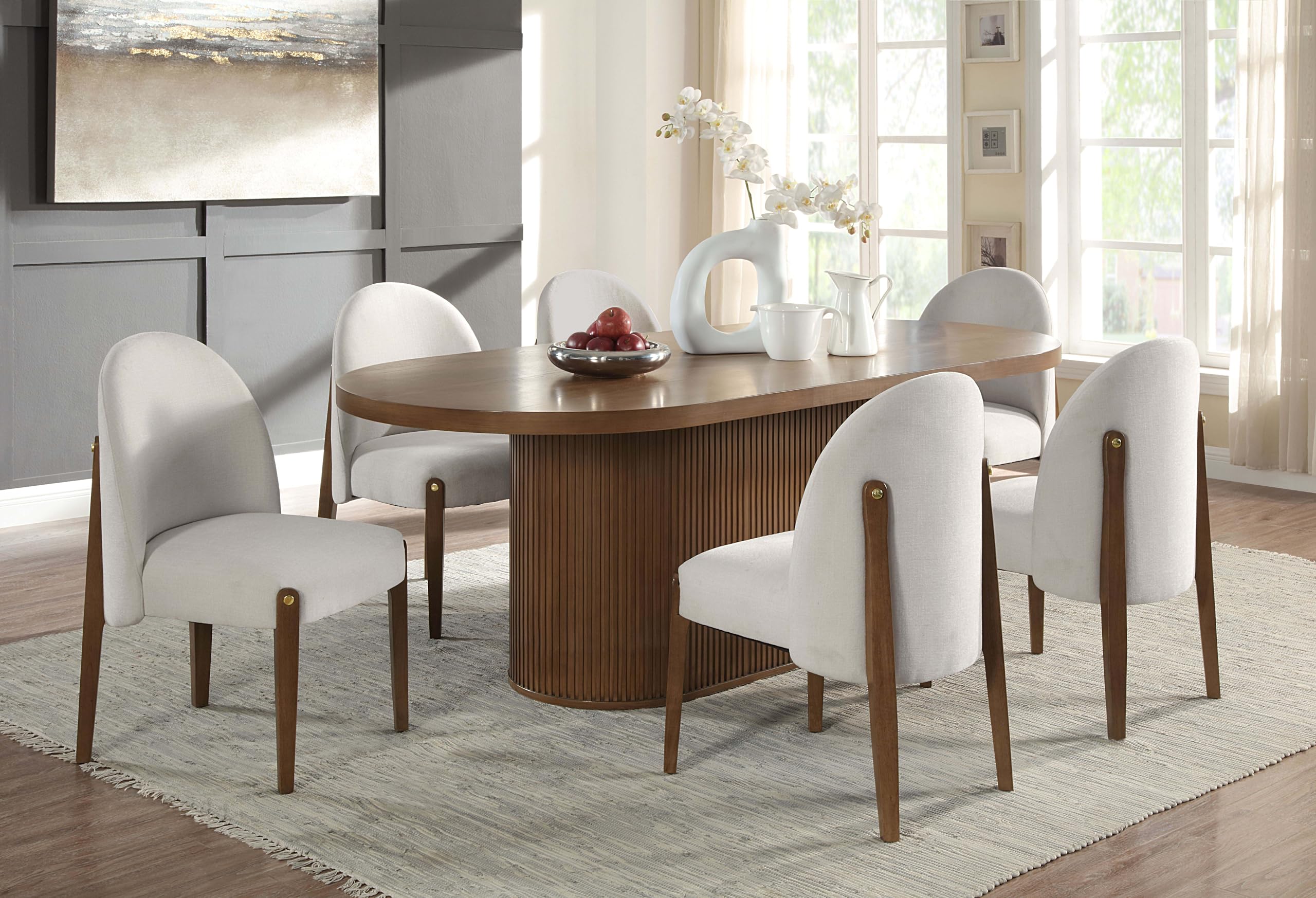 Amazon.com - Acme Gamarya Contemporary Wood Oval Dining Table with