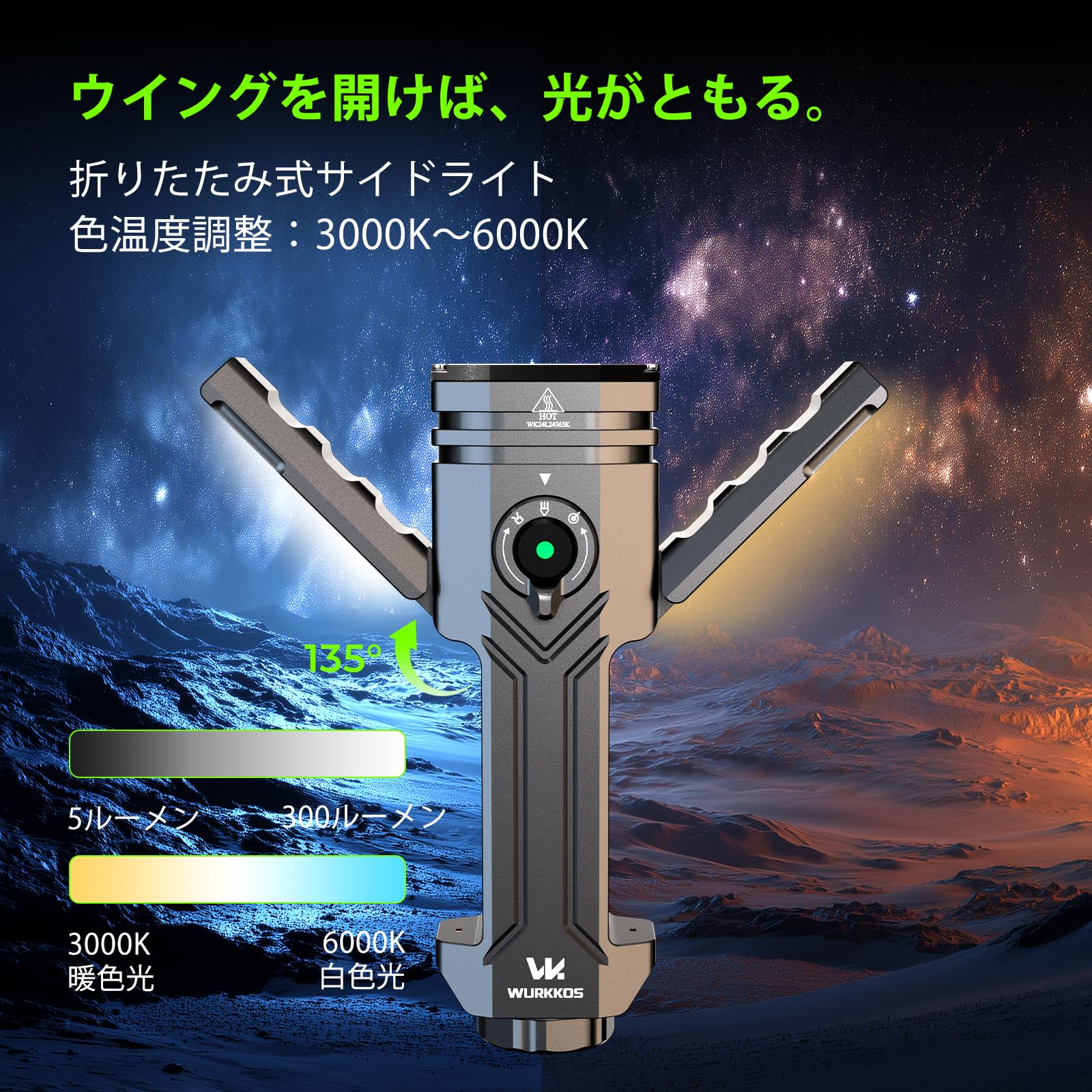 Amazon.co.jp: Wurkkos HD02 懐中電灯 高輝度 3200ストリーム ホワイト