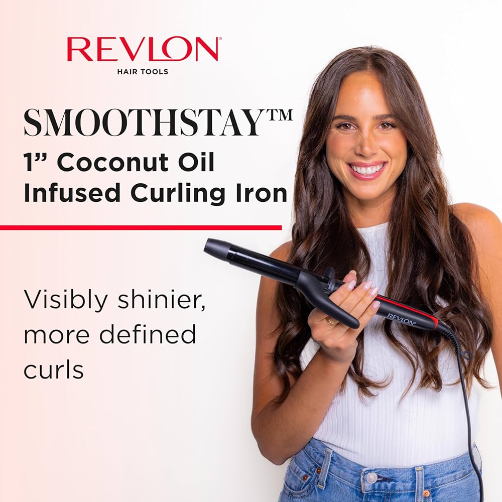 Amazon.com: REVLON Smoothstay 1 Inch Curling Iron - Coconut Oil