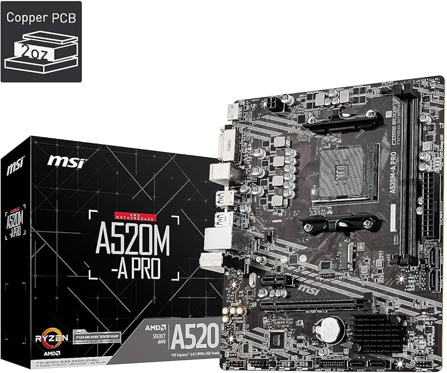 Amazon.com: MSI A520M-A PRO Gaming Motherboard (AMD Ryzen 5000
