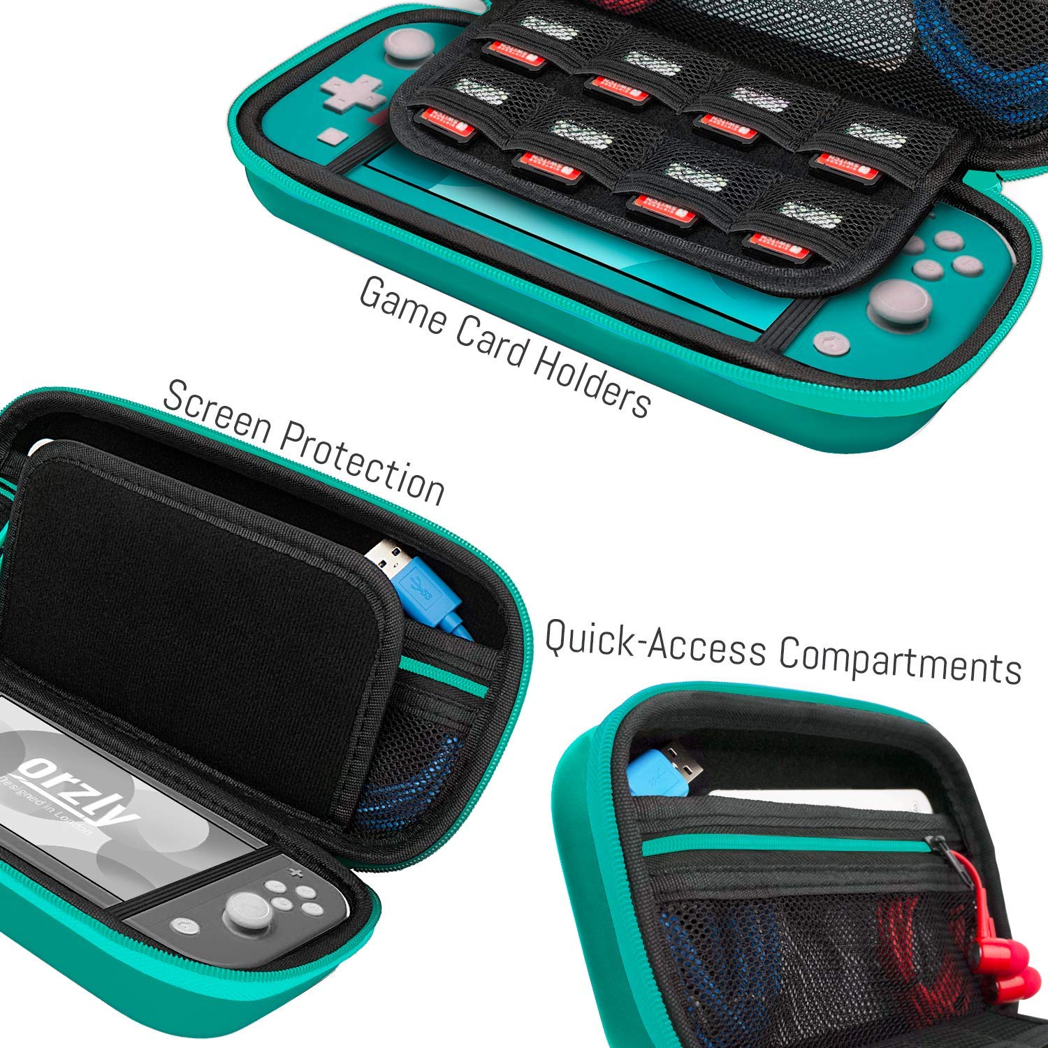 Amazon.com: Orzly Turquoise Carry Case for Switch Lite - Portable