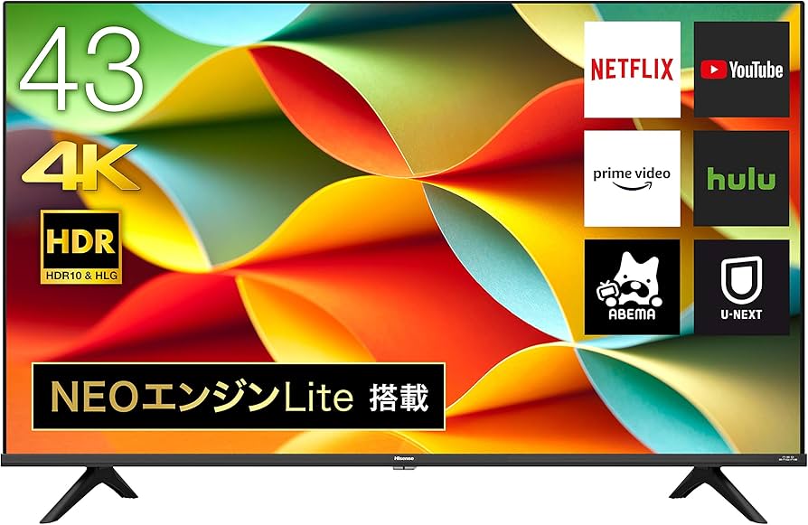Amazon | ハイセンス 43V型 4Kチューナー内蔵 液晶テレビ 43A6G Amazon