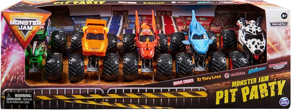 Monster Jam, Official Pit Party 5-Pack of 1:64 Scale Monster