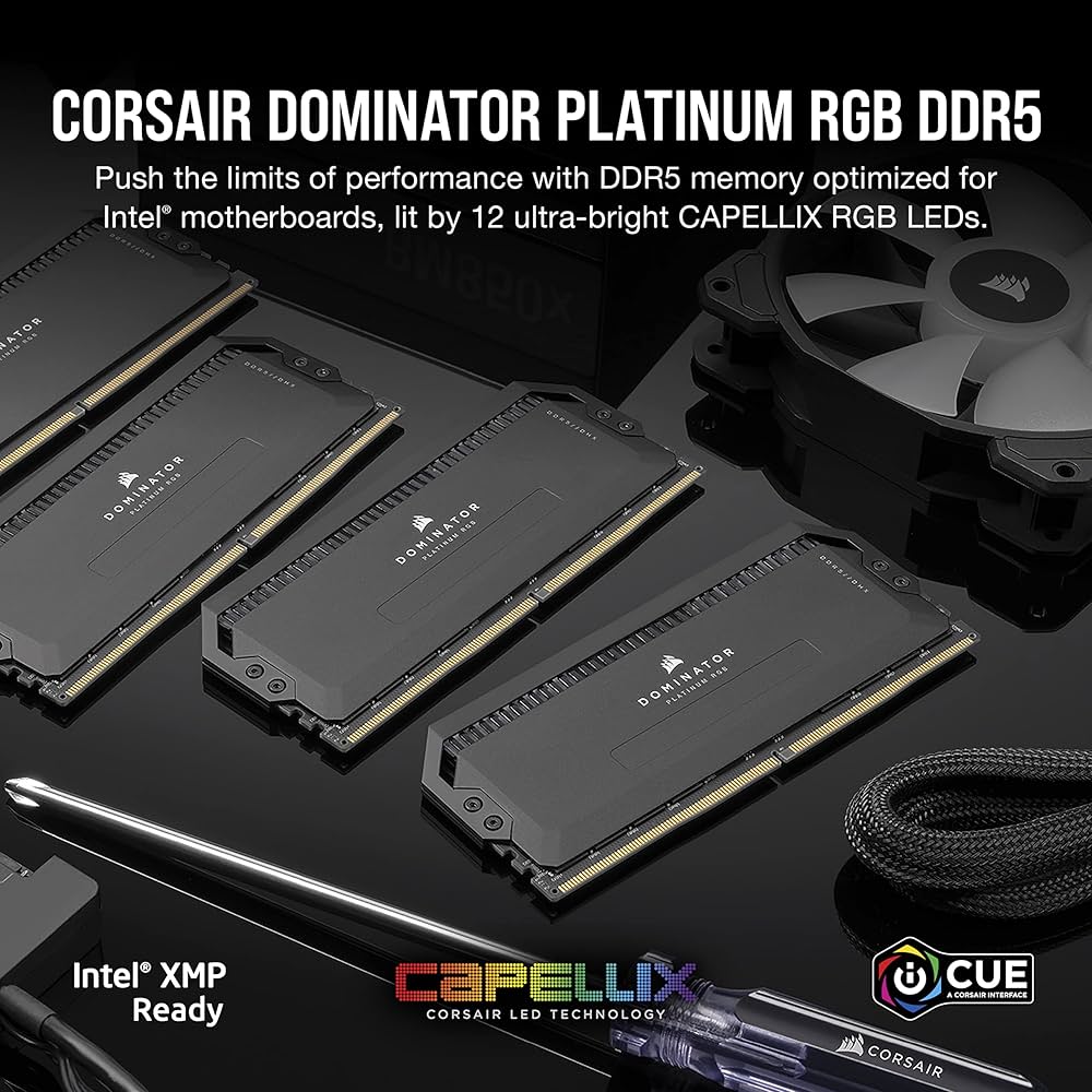 CORSAIR DOMINATOR PLATINUM RGB DDR5 RAM 32GB (2x16GB) 6400MHz CL32