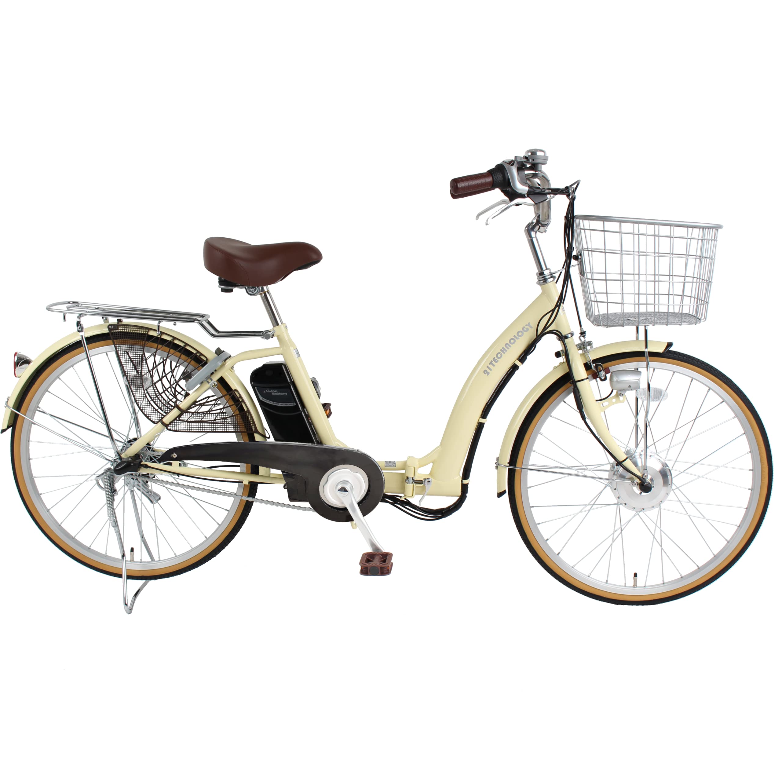 Amazon | 21Technology 自転車 電動アシスト自転車 DA263 アイボリー