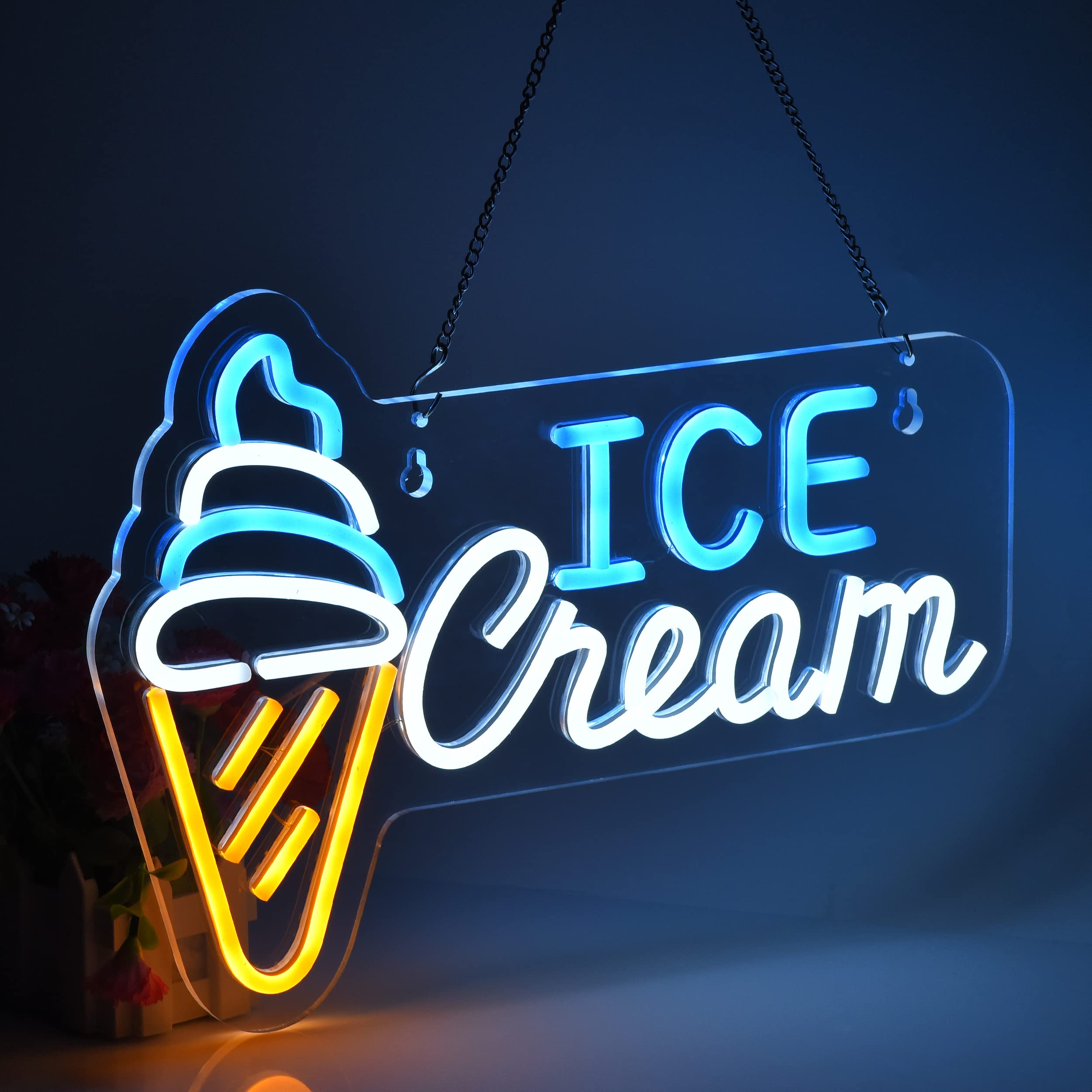 Amazon | JOMOBUTY Ice Creamネオンサイン LEDアイスクリームネオン