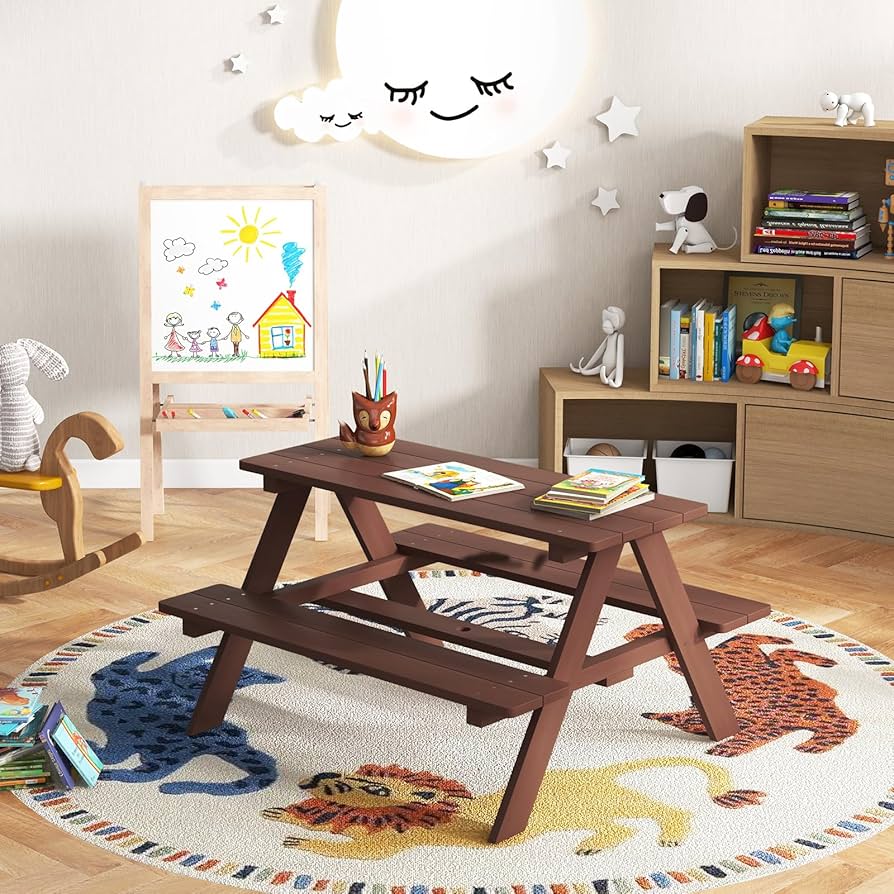 Amazon.co.jp: OLAKIDS 子供用ピクニックテーブル アウトドア 幼児用