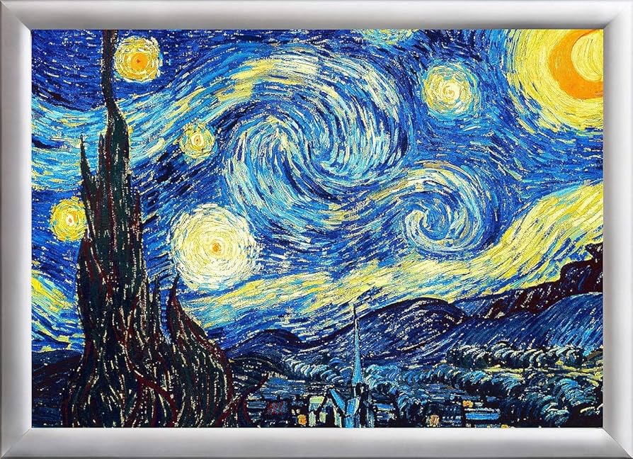 Amazon.co.jp: LEDで輝く名画 ゴッホ作- 星月夜 アルミフレームA3