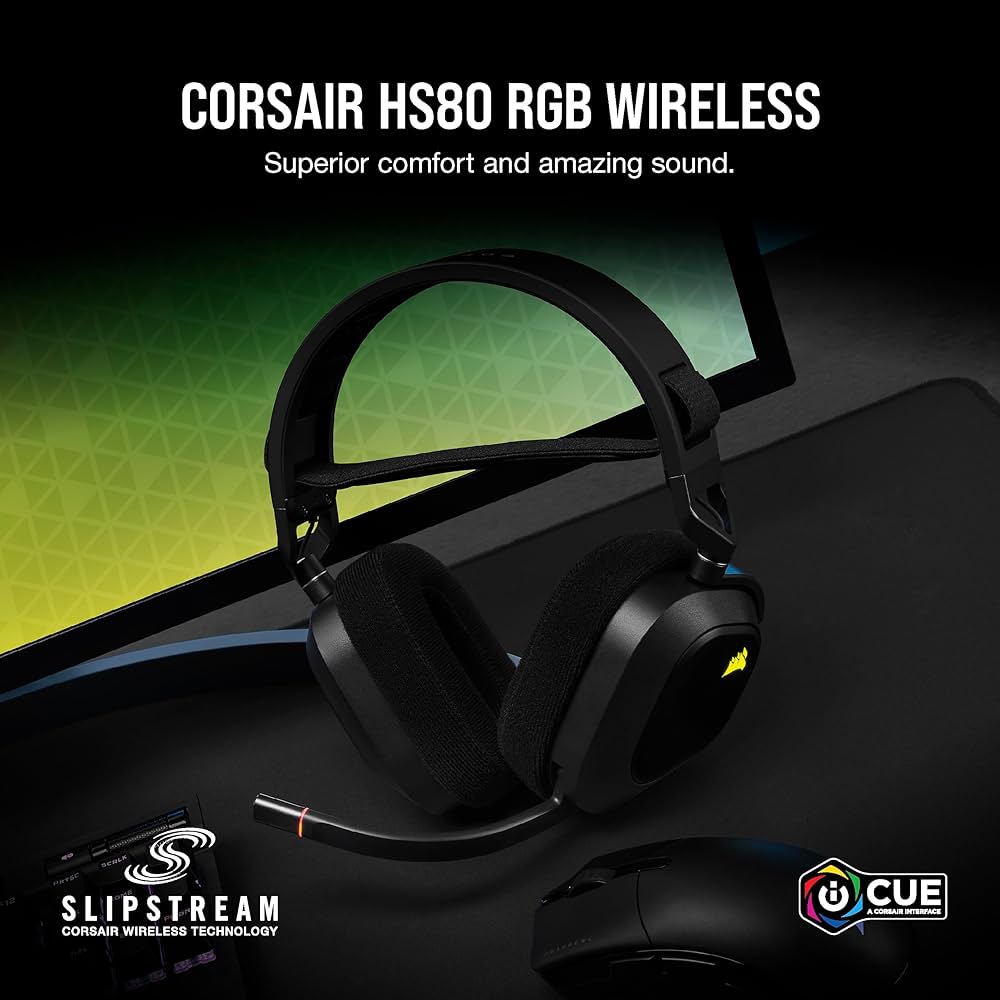Amazon.com: Corsair HS80 RGB Wireless Multiplatform Gaming Headset