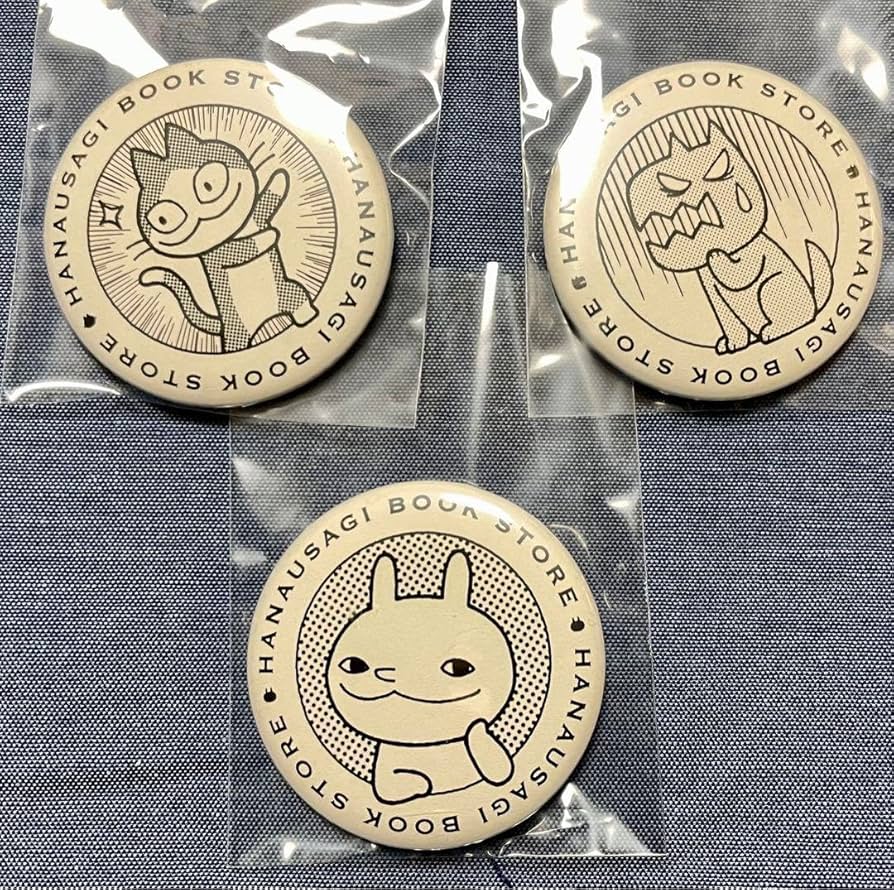 Amazon.co.jp: 小林賢太郎 ハナウサギ 鼻兎、ニニコ、犬 缶バッジ3点