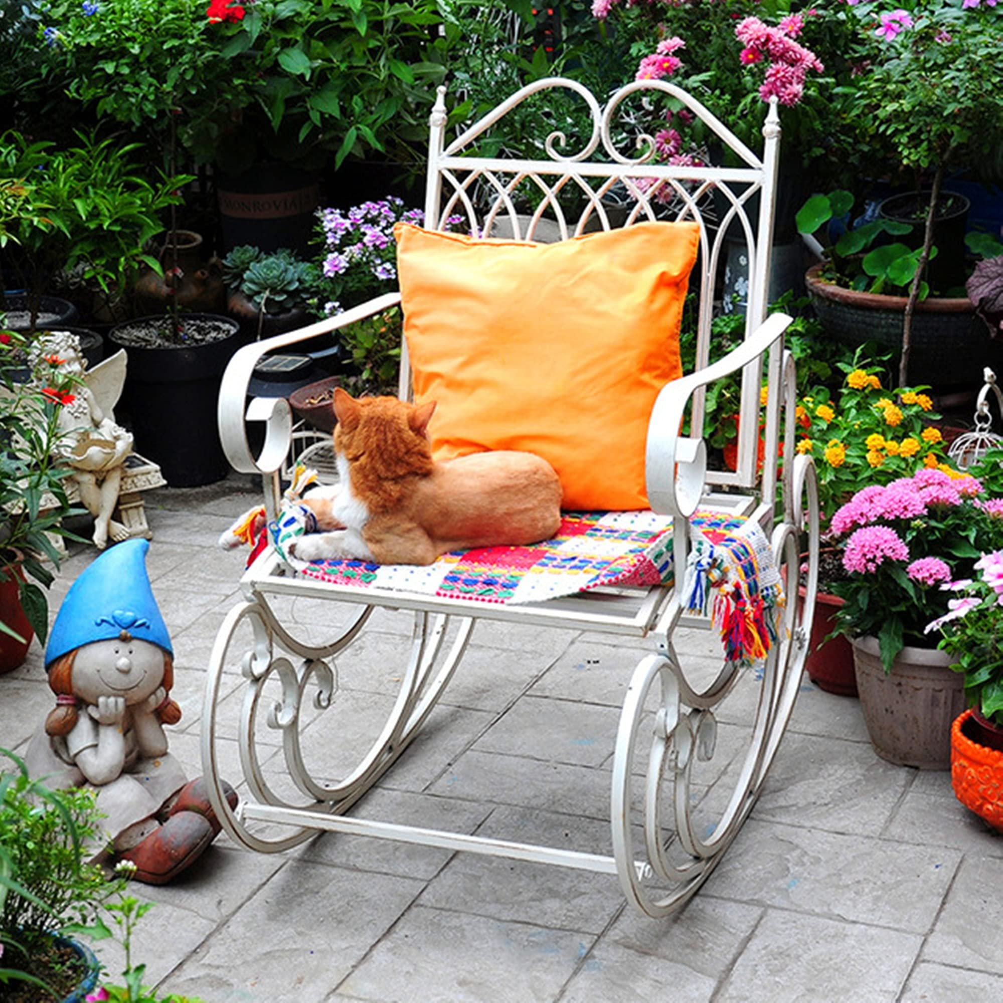 Amazon | アンティークガーデンチェア、ユーズド加工の農家のラウンジ