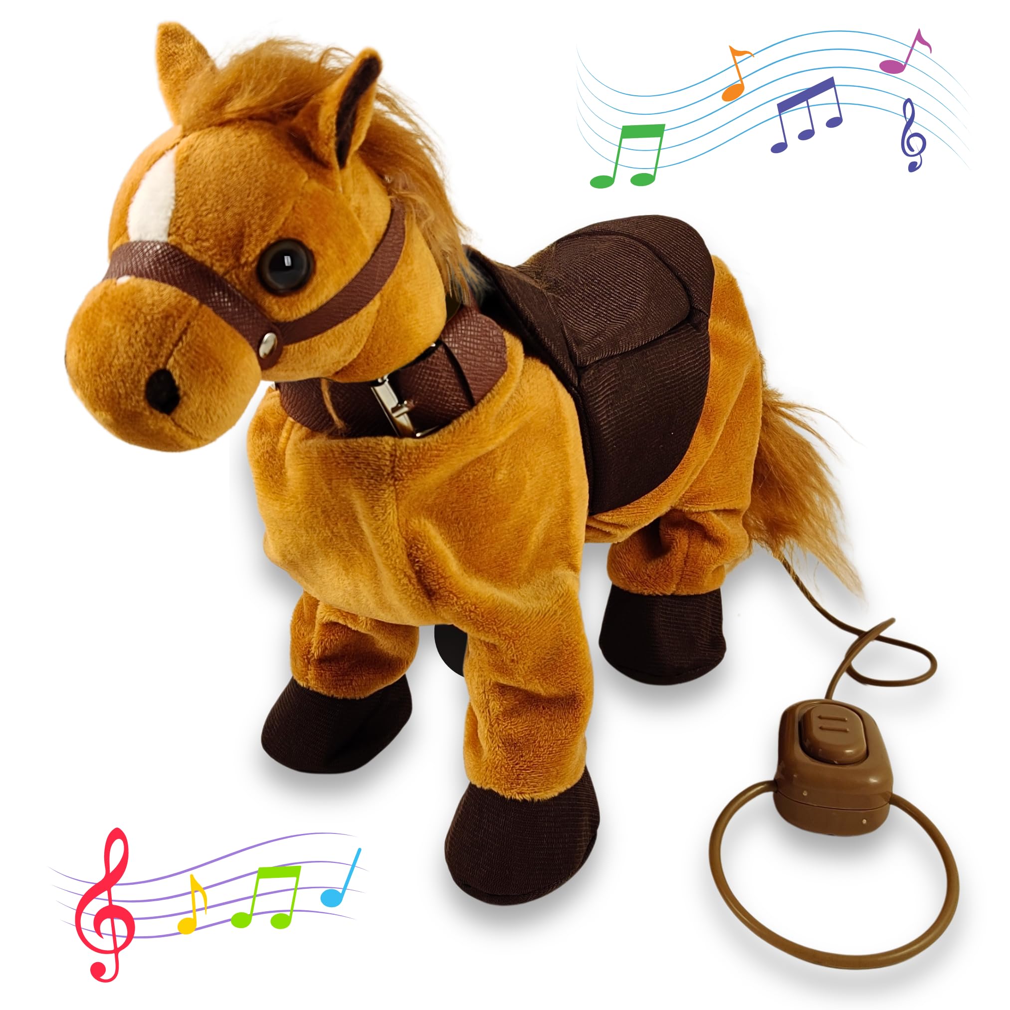 Amazon.com: Haktoys Walk Along Horse with Remote Control Leash
