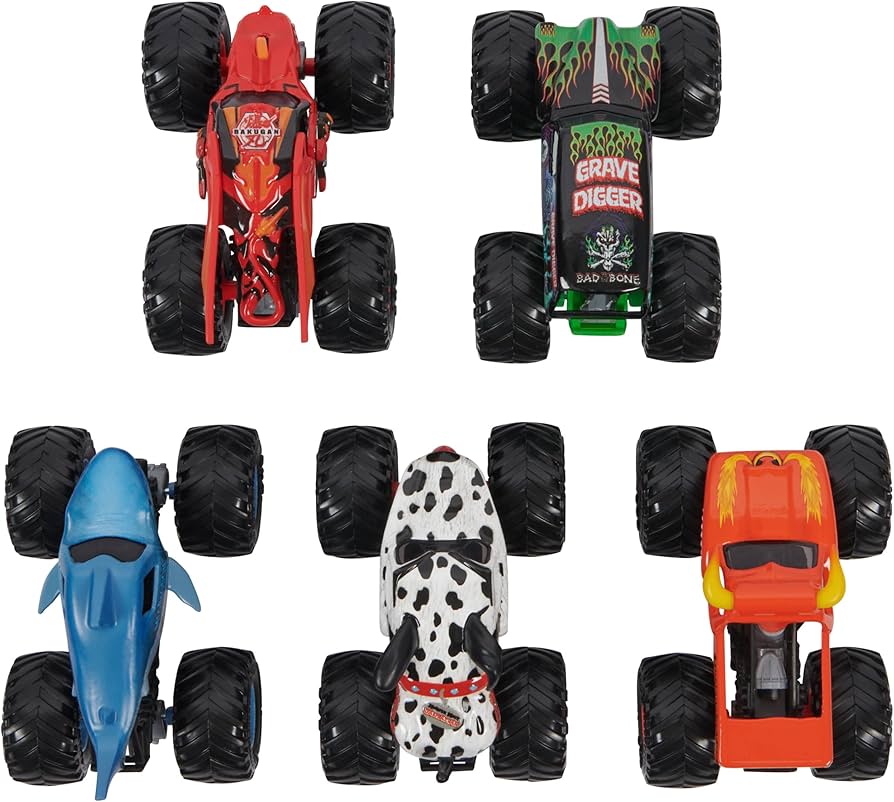 Amazon.com: Monster Jam, Official Pit Party 5-Pack of 1:64 Scale