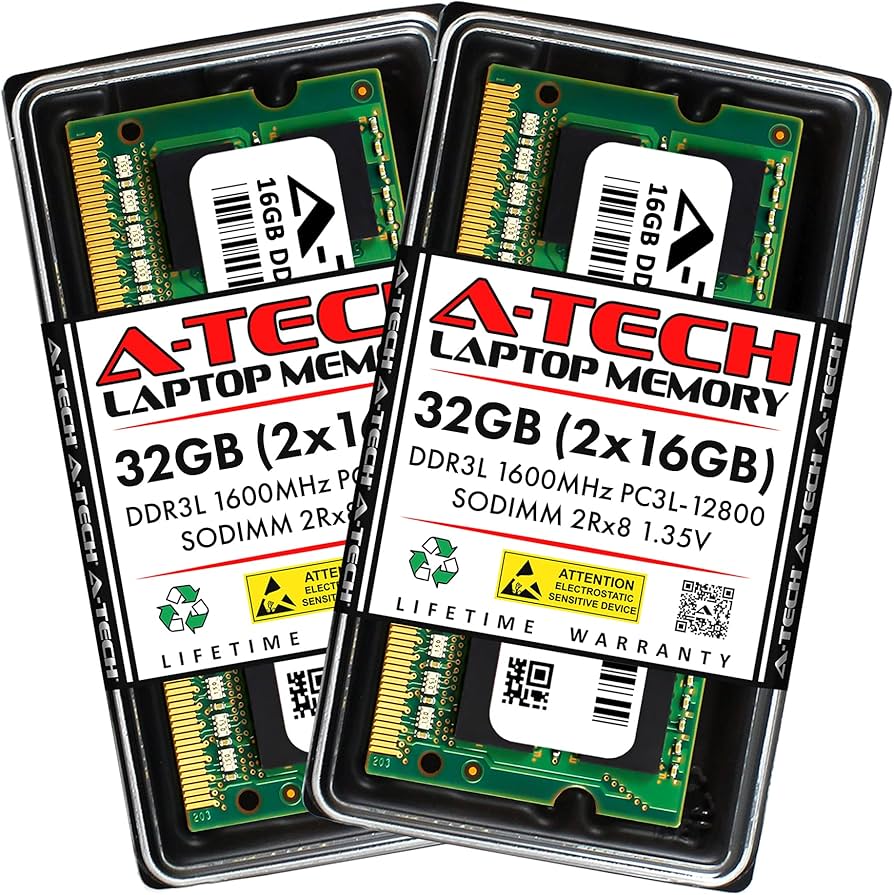 A-Tech 32GB (2x16GB) DDR3/DDR3L 1600MHz PC3L-12800 (PC3-12800