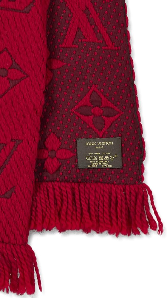 Amazon.com: Louis Vuitton, Pre-Loved Red Wool Logomania Scarf, Red