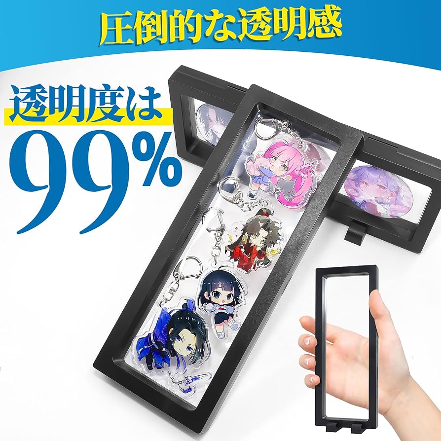 Amazon | COZENRE ラバーストラップ アクリルキーホルダー 収納